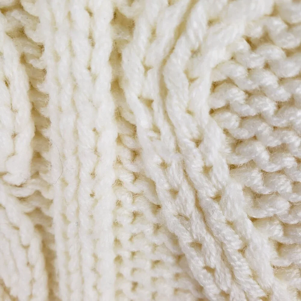 Vtg Passport 360 Classic Cable Knit Fishermans Sweater Ivory Acrylic Size Large